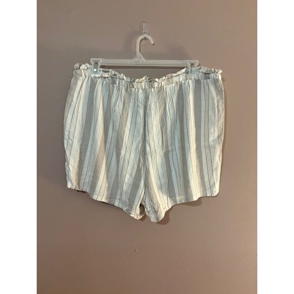Torrid Tan Stripe Linen Blend Women’s Shorts 18 - Picture 2 of 3